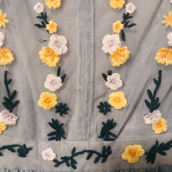 #034. French Connection tulle midi dress with floral embroidery - Picture 15 of 15